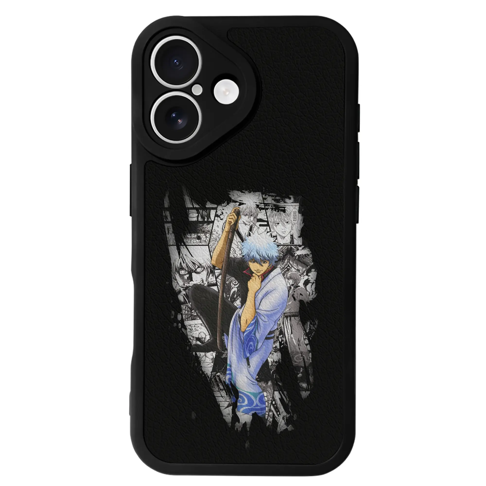 銀魂 グッズ 坂田 銀時 - IPhone 16シリーズ対応 ・ シリコンスマホケース ・ レザー調 ・ 高精度フィット ・ 耐衝撃 ・ ワイヤレス充電対応 ・ 精密カット